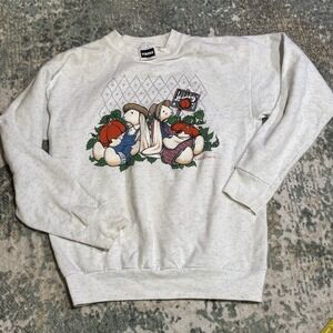 Vintage 1993 Tultex Sweatshirt Large Wild Hare Fall Scene